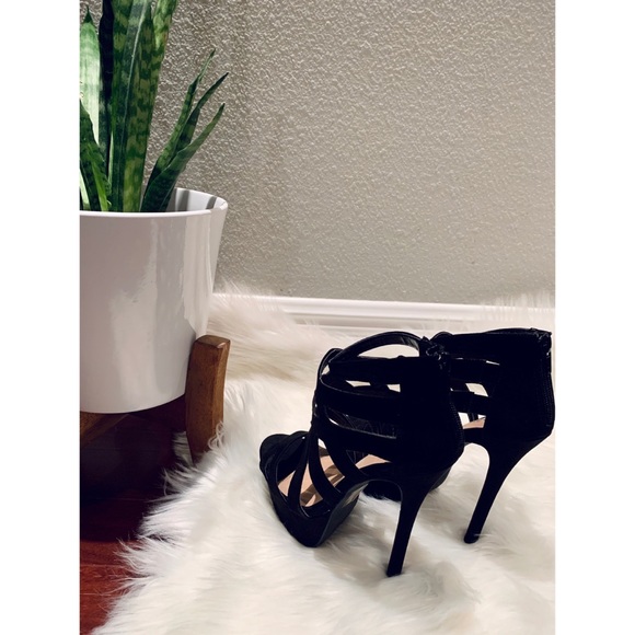 Black Strappy High Heels - Picture 3 of 4